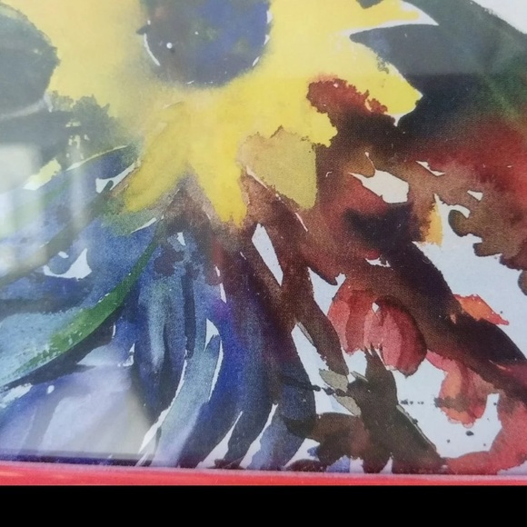 Sunflowers in Frame 5x7 Red Sunflower Diana Madaras Bright Colors Prin… - Picture 2 of 6